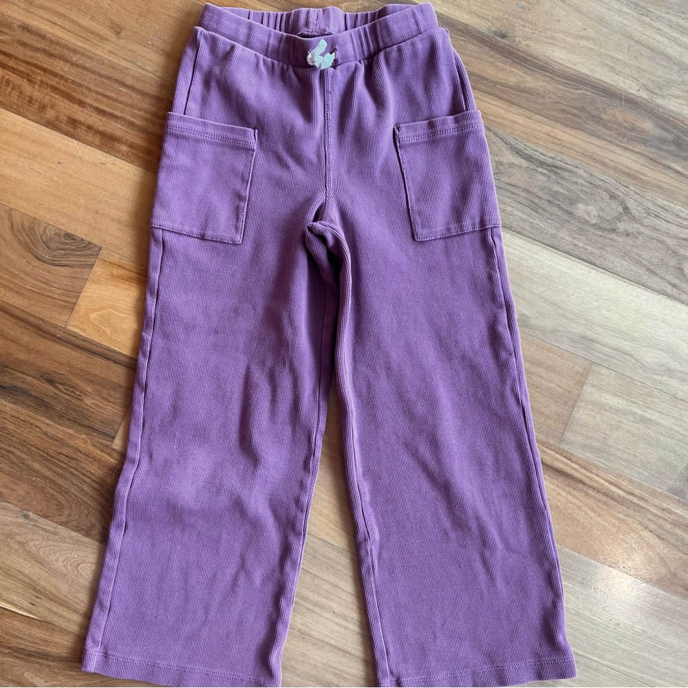 Kids Purple Wide Leg Drawstring Pants - Tea Collection Size 7